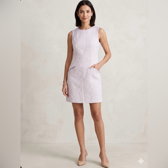 J. Crew Dresses & Skirts - J. Crew Vivid Lilac Geometric Jacquard Shift Dress with Zip Pockets - XS